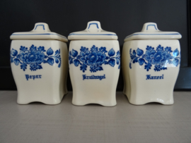 Kruidenpotjes - blauw-wit - VERKOCHT