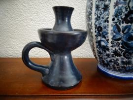 Kandelaar - aardewerk - donkerblauw