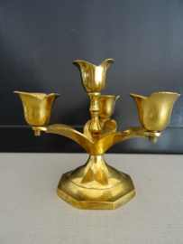 Vintage kandelaar - koper of messing - VERKOCHT