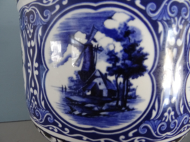 Bloempot Delfts blauw - T. Delfts - molen - Hollands - VERKOCHT