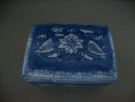 Chinees opbergdoosje - Blauw/wit - VERKOCHT