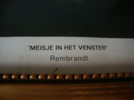 Schilderij-prent  Rembrandt 'Meisje in het venster' - VERKOCHT