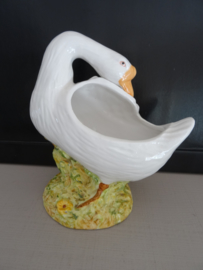 Bloempotje gans -  vintage - VERKOCHT