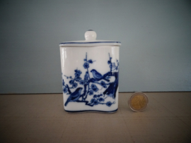 Dekselpotje Porselein - blauw wit - Chinees - VERKOCHT