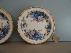 Set van 3 schaaltjes - Royal Albert - roos blauw - VERKOCHT