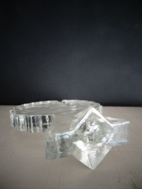 Solifleur glas - 1 bloem vaasje - vintage - dik glas Scandinavisch