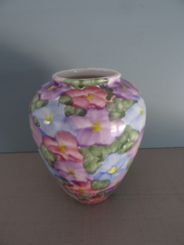 Vintage vaas - kleur - bloemen - VERKOCHT