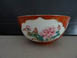 Kom Chinees - rijstkom - rood - bloesem - VERKOCHT