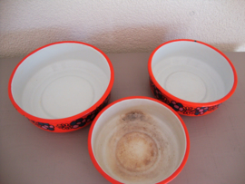 Vintage emaille schaaltjes - Brabantia - oranje - VERKOCHT