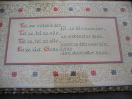 Kalligrafie tekst - Nelly ten Have - Tel uw zegeningen - VERKOCHT