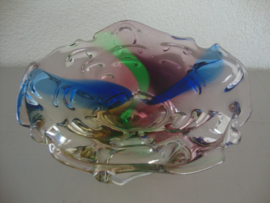 Zware glazen schaal - kleur - VERKOCHT
