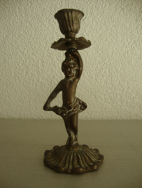Koperen kandelaar putti - VERKOCHT