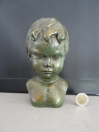 Beeldje - kinderkopje - groen - VERKOCHT