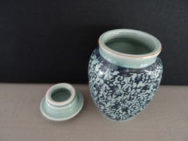 Dekselpotje Chinees - groen/blauw - VERKOCHT