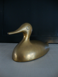 Koperen / messing eend - vintage - VERKOCHT