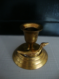 Kandelaar - vogel - koper of messing - VERKOCHT