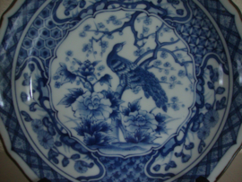 Bord vogel - blauw/wit - VERKOCHT