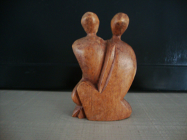 Houten beeldje - familie - VERKOCHT