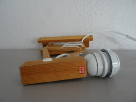 Schaarlamp - hout - vintage - VERKOCHT