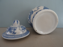 Kleine dekselpot Chinees - blauw/wit - vogels - VERKOCHT