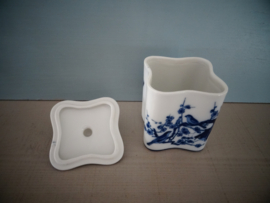 Dekselpotje Porselein - blauw wit - Chinees - VERKOCHT