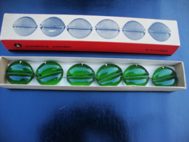 Vintage messenleggers - kaarthouders - Zweden - glas - groen - VERKOCHT