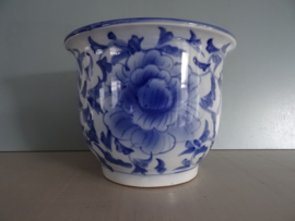Bloempot blauw/wit - VERKOCHT