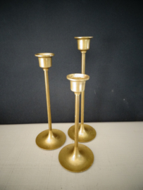 Set van 3 koperen kandelaren - vintage