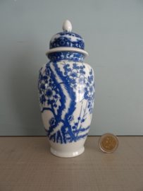 Dekselpotje bloesem - blauw/wit - VERKOCHT