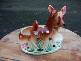Vintage bloempotje beeldje hertjes - VERKOCHT