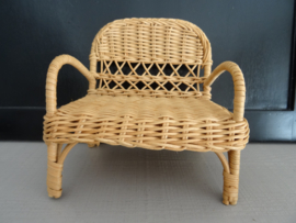Vintage bankje - rotan - miniatuur - VERKOCHT