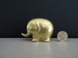 Beeldje olifant - koper of messing - vintage - VERKOCHT