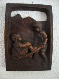 Set van 4 - Stenen schilderijtjes - vintage - VERKOCHT
