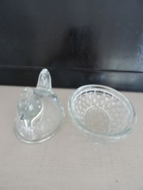 Dekselschaaltje kip - glas - VERKOCHT