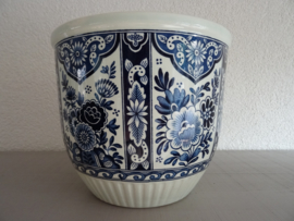 Grote bloempot Boch - M24 - blauw/wit - vintage - VERKOCHT