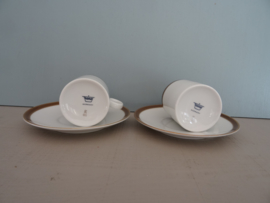 Kop en schotels - wit/goud - Thomas Germany - Set van 2 - VERKOCHT