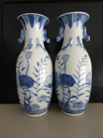 Vazen - blauw/wit - Chinees - VERKOCHT