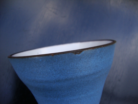 Vintage vaasje - keramiek - aardewerk - blauw - VERKOCHT