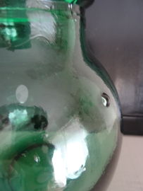 Viresa vaas - bolvaas - groen - glas - VERKOCHT