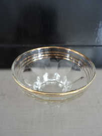 Vintage glazen schaaltjes / gouden randje- Hollywood regency - VERKOCHT
