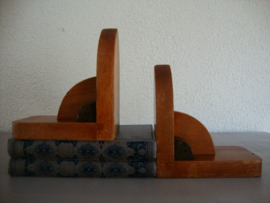 Vintage boekensteunen hout - VERKOCHT