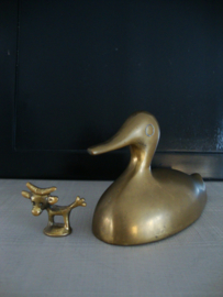 Koperen / messing eend - vintage - VERKOCHT