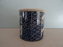 Mok - spikkel - blauw wit bruin - VERKOCHT