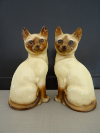 Beelden siamees (set) - siamezen - poes - poezen - kat - katten - VERKOCHT