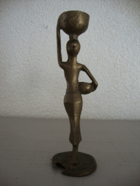 Koperen beeldje - vrouw - VERKOCHT