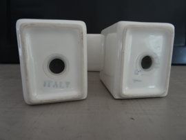 Design Peper- en zoutstel - Sicart - Italy - vintage - wit - VERKOCHT