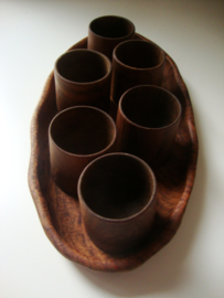 Houten eierdopjes - schaaltje - VERKOCHT