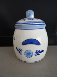Delfts blauw potje - mosterdpot - Blauw/wit - VERKOCHT