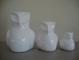 Vintage witte uiltjes - uil - VERKOCHT