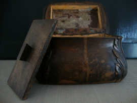 Antiek theekistje - hout - schildpad - zilver - VERKOCHT
